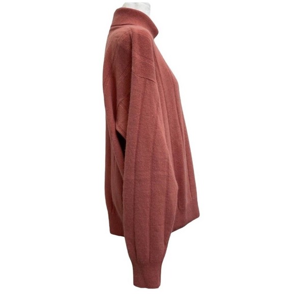 Montrer Italian Wool Angora Dusty Pink Knit Pullover Turtleneck Sweater - Picture 9 of 14